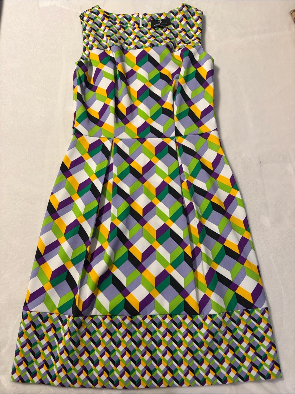Geometric Print Sleeveless Dress - Multi Color
